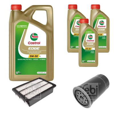 FEBI Inspektionspaket 8L Castrol EDGE Titanium FST 5W-30 LL für Hyundai Santa