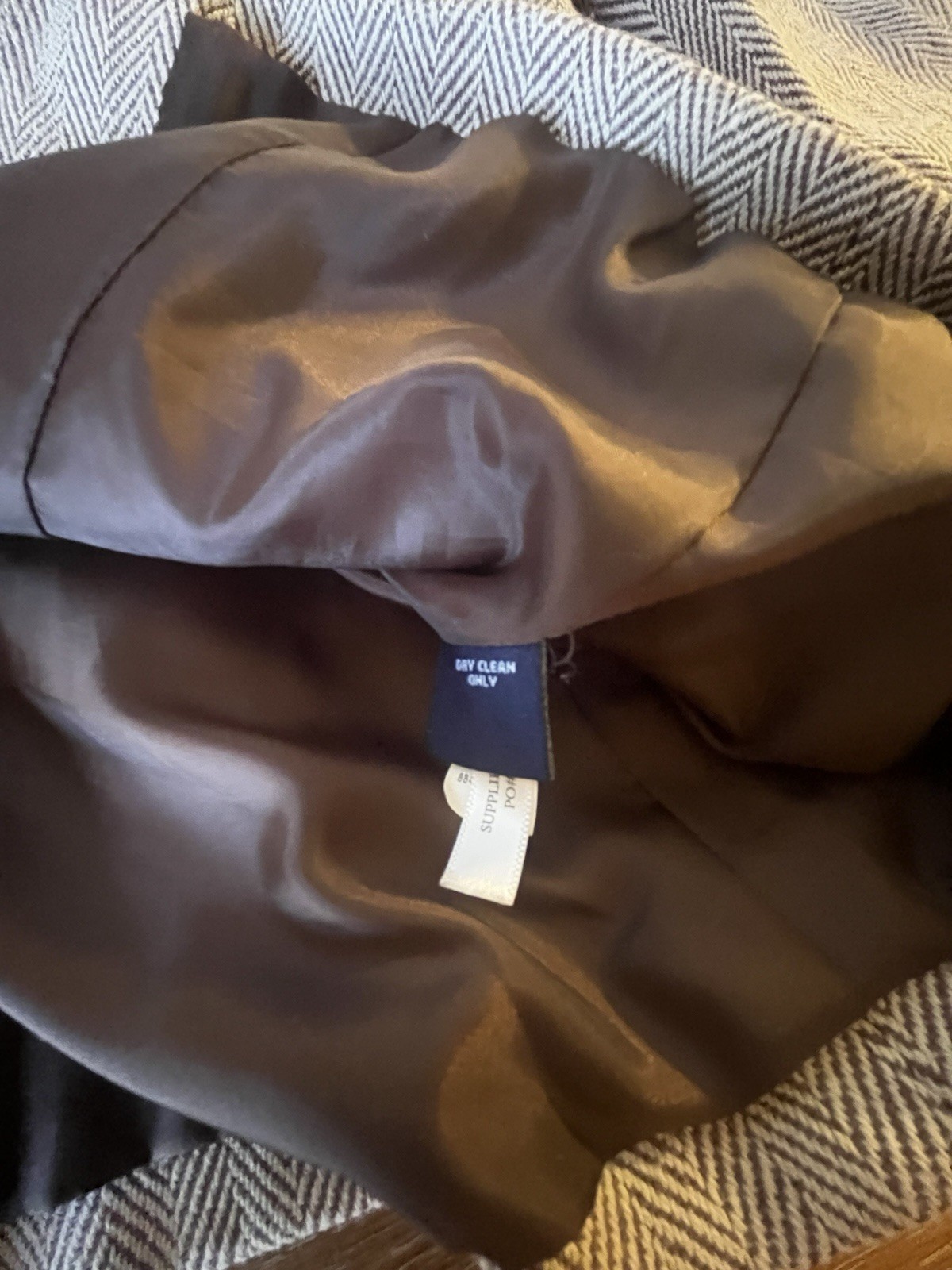 Chaps Herringbone Blazer Jacket Beige Button Line… - image 4