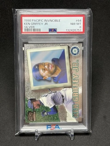 1998 Pacific Invincible SILVER #64 Ken Griffey Jr HOF RARE PSA 8