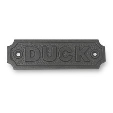 Cast Iron Antique Style DUCK PLAQUE SIGN | 10cm (L) x 3cm (H)