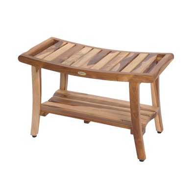30 Inch Harmony Natural Color Waterproof Teak Wood Shower Bench Stool Seat Ch...