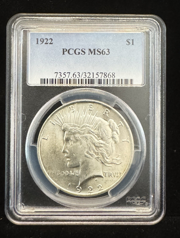 1922 Peace Dollar $1 PCGS MS63