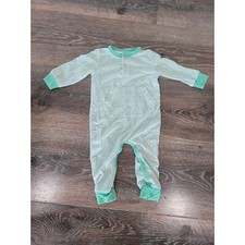 Sweet Bamboo Romper One Piece Snug Fit Green White Checkered 0-3 Months 9
