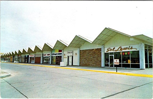 Omaha NE Nebraska CROSSROADS SHOPPING CENTER Mall Stores~Sol Lewis 1963 ...