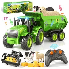 Farm Tractor Toy Set with Loader Animals
