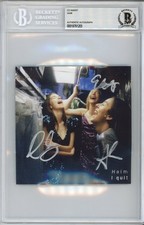 HAIM BAND SIGNED Amazing I Quit Album Photo Art Card BAS Beckett COA Autograph