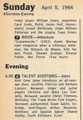 1964 TV AD / TRADE WINDS FOLK SINGERS / OF NORWOOD,MASSACHUSETTS