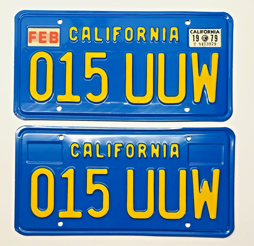 1970's California License Plates DMV Clear 1979 Chevrolet Blazer