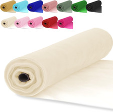 Ivory Tulle Fabric Rolls 54 Inch X 10 Yards Large Mesh Tull Bolt for Wedding, Ga