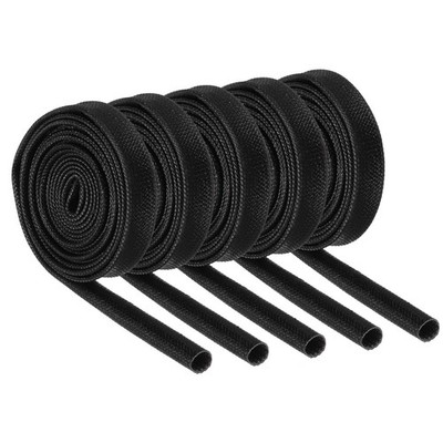 5Pcs Wire Insulation Braid  Fire Sleeve,3.28Ft-3mm ID Black, High Temp Silicone