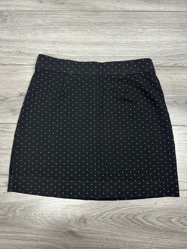 Next Black Polka Dot Stretch Waist Jersey Sort Skirt Womens UK 10 EUR 38 - Picture 5 of 10