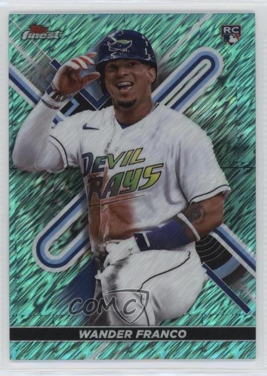 2022 Topps Finest Aqua Shimmer Refractor 48/175 Wander Franco #2 7xr