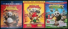 Kung Fu Panda 1-3 Set Of 3 Blu-ray/DVDs With Bonus Discs No Digital Jack Black