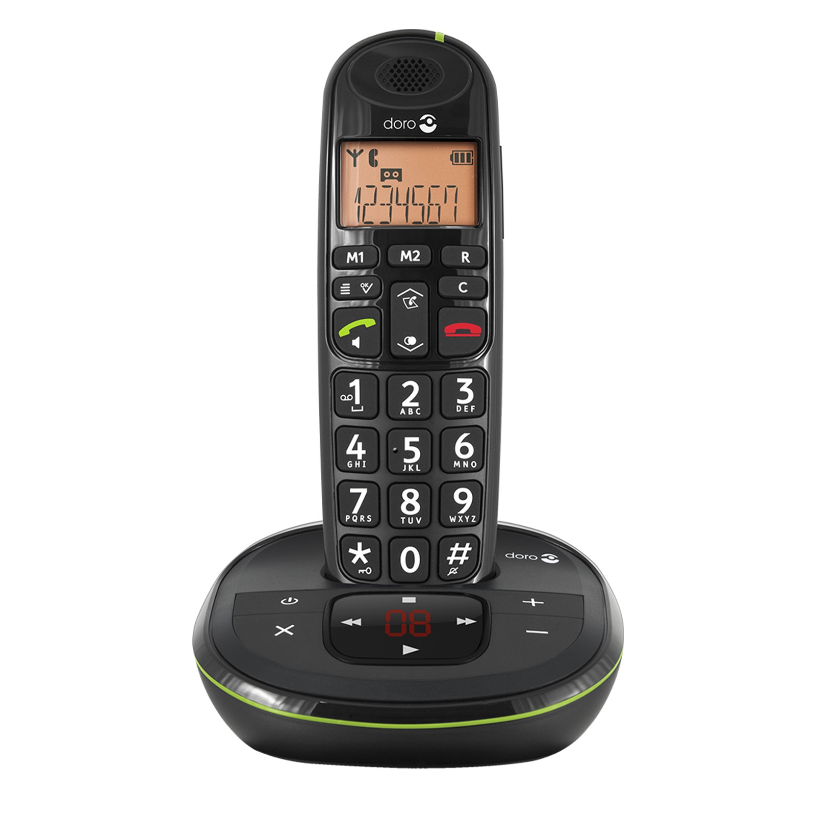 Téléphone fixe DECT Doro PhoneEasy 105wr noir avec répondeur intégré