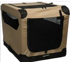 Foldable and portable 2-door travel crate for cats, dogs, rabbits, 26 inches, ta