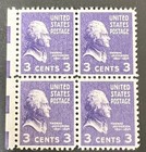 US Block of 4 1938 Thomas Jefferson Prexie Series MNH Scott 807 3c  — photo 1