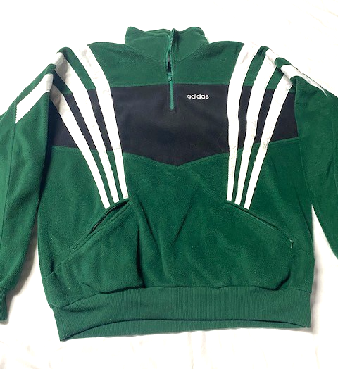 Adidas Vtg 90's Men's Fleece Green/White/Black Colorblock Track
