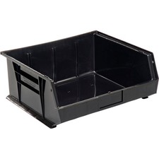 Plastic Stacking Bin 16-1/2 x 14-3/4 x 7 Black Lot of 6