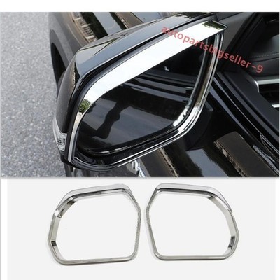 Fits For Toyota Crown 23-25 Chrome Silver Rain Eyebrow Rearview Mirror Frame 2PC