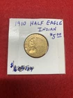 1910 P GOLD UNITED STATES $5 DOLLAR INDIAN HEAD HALF EAGLE