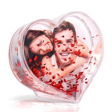 Personalized Glitter Water Photo Frame - Custom Floating Snow Globe Gift for Fri
