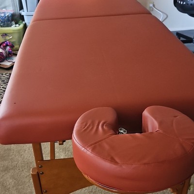 Master Massage Portable Foldable Massage Table Brown w/ Face Cradle, Carry Case