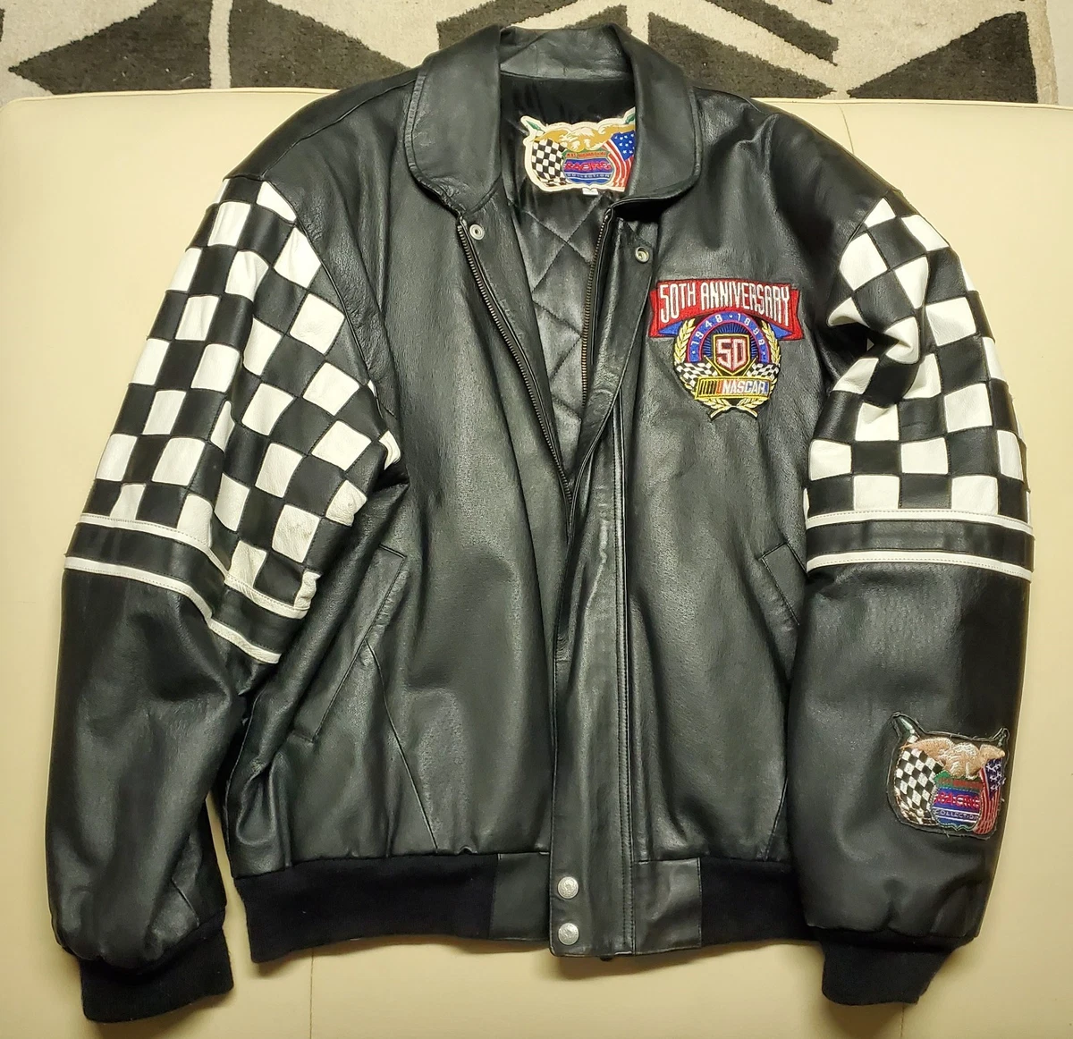 Nascar 50th Anniversary Leather Jacket for sale | eBay