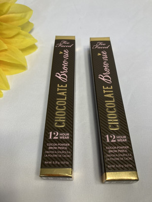 2-Too Faced Chocolate Brow-nie 12 Hour Wear Cocoa Powder Brow Pencil DEEP BROWN