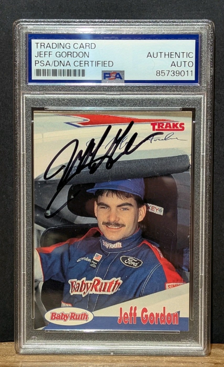 1992 Traks Jeff Gordon #1 Rookie RC - PSA/DNA Certified AUTHENTIC AUTO - HOF