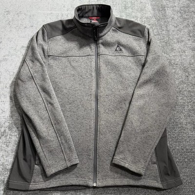 Gerry Men's Heather Gray Full Zip Up Mix Media Jacket Polyester Size XXL