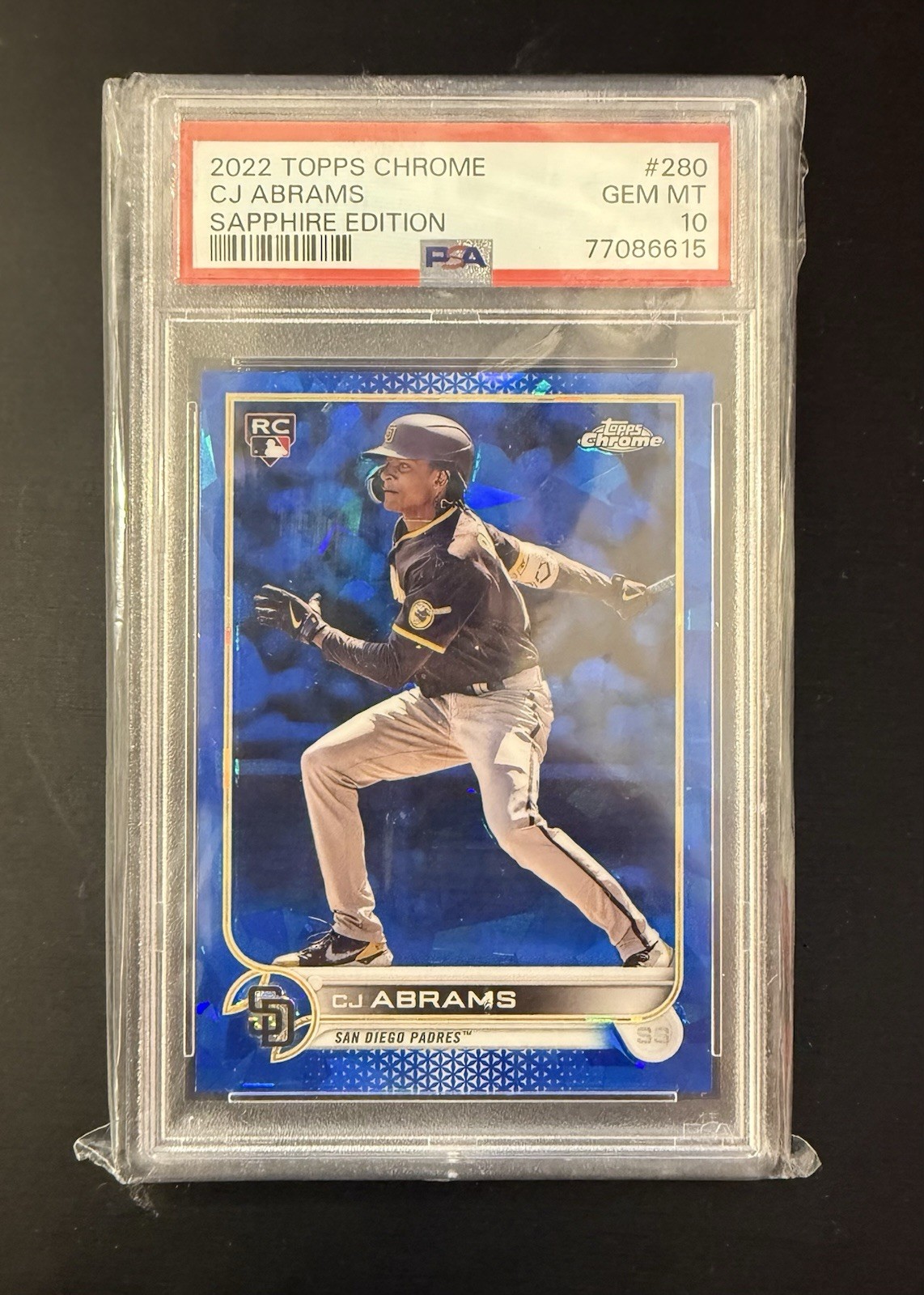 2022 Topps Chrome Sapphire Edition CJ Abrams Rookie RC #280 PSA 10 Padres
