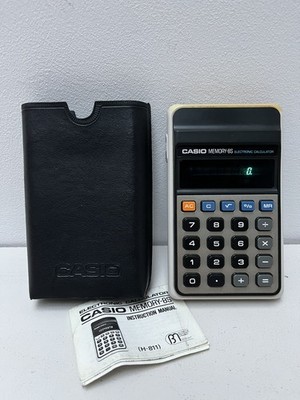 Vintage Casio Memory-8S elektronischer Taschenrechner mit Etui - getestet - Made in Japan