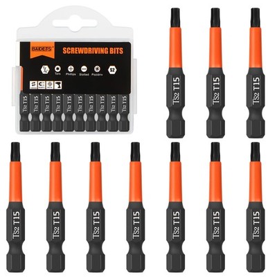 Pro T15 Screwdriver Bit Set - Torx Screwdriver 10 Pieces 50mm Length 1/4'' Hex...