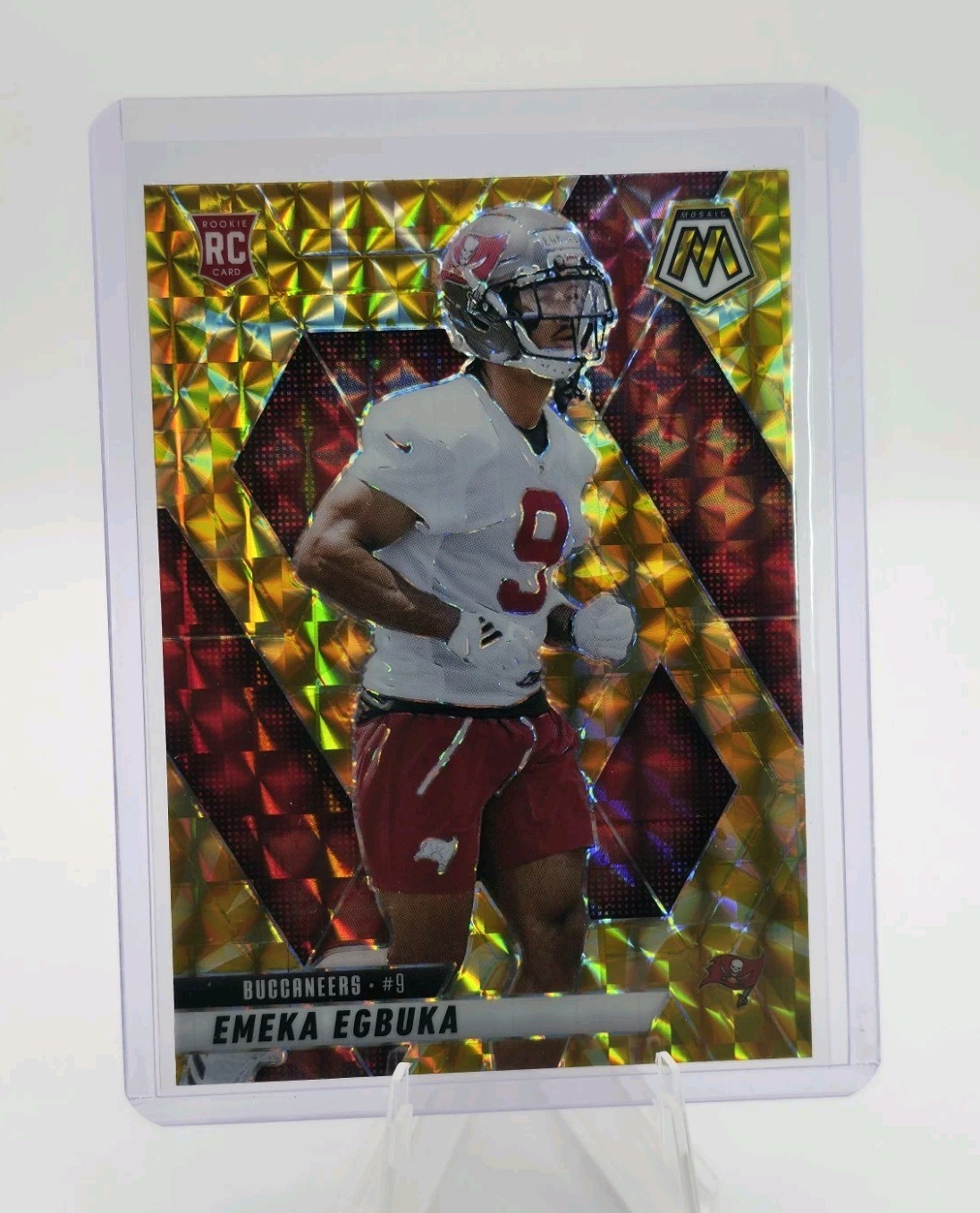 2025 Panini Mosaic - Rookies Emeka Egbuka #376 Reactive Yellow Mosaic Prizm (RC)