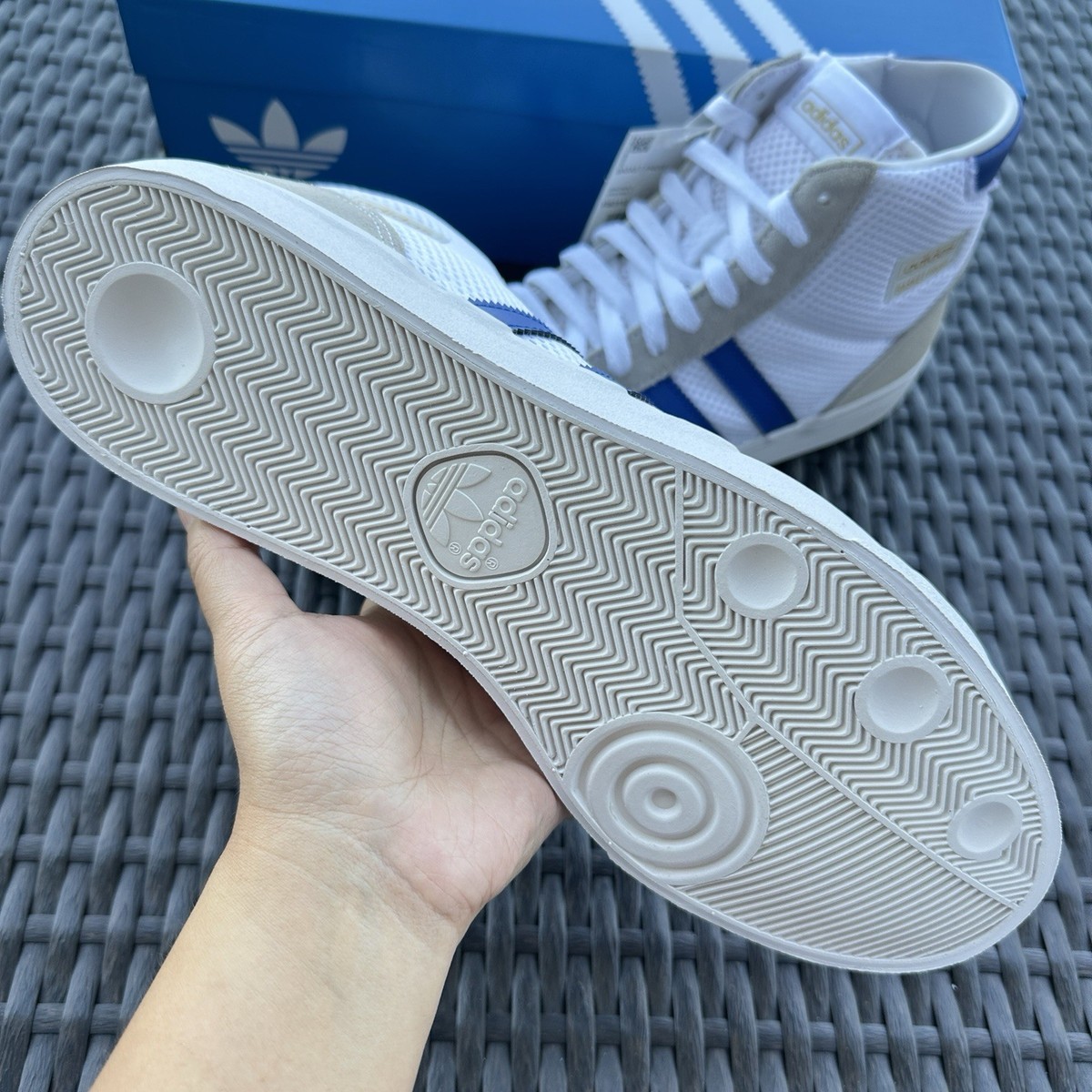 Adidas Basket Profi White Royal Blue Men display picture 1