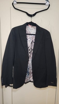 Designer ROBERTO CAVALLI Black Cotton Blazer Jacket EUR 50 Medium MADE IN ITALY!