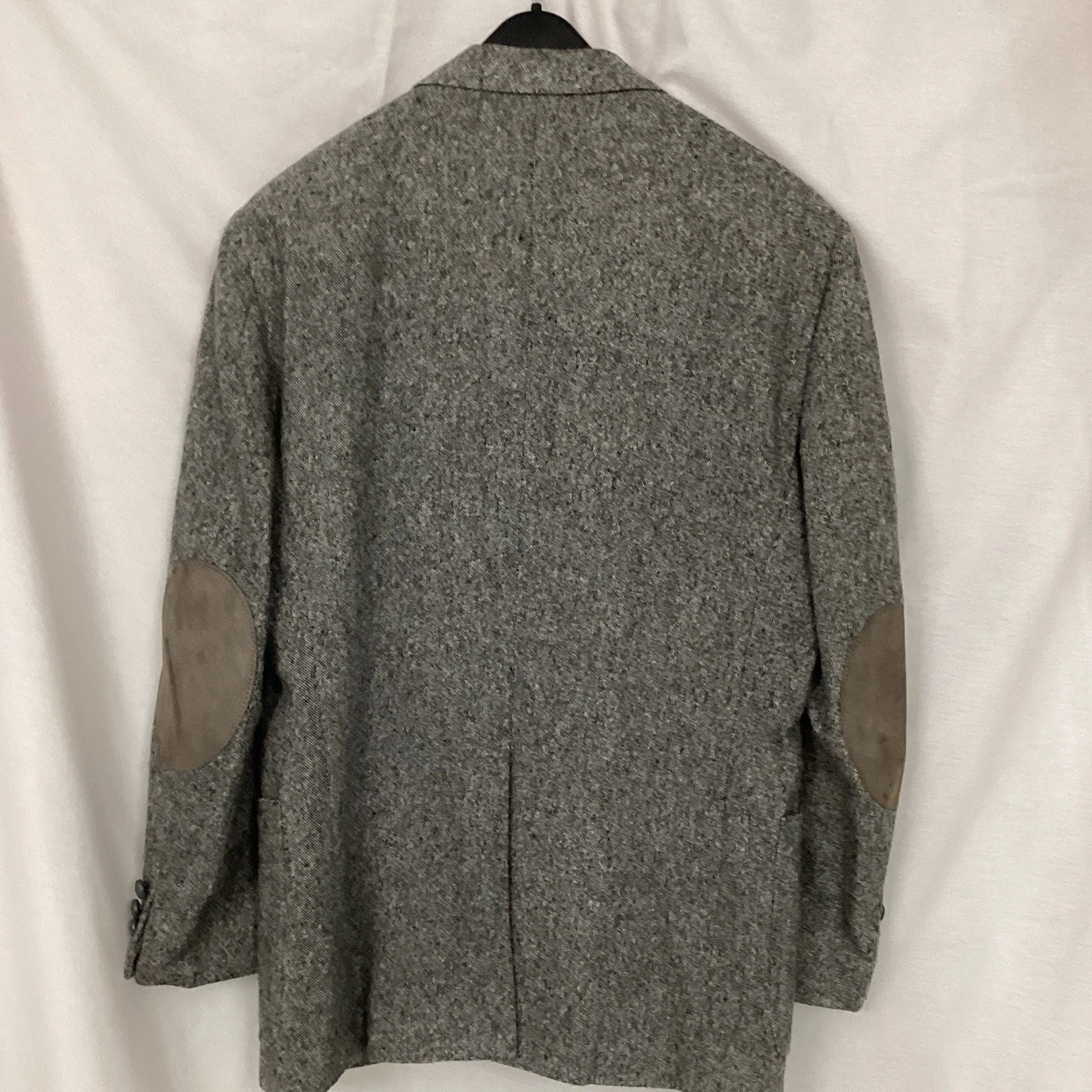 Stafford Men's Gray Herringbone Tweed Virgin Wool Sport Coat Blazer 40R image 2
