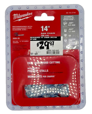 Milwaukee 14 in. Top Handle Chainsaw Chain with 59-Drive Links (49-16-2744)