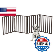Pet Gate - 4-Panel Indoor Foldable Dog Fence For Stairs Hallways Or Doorways -