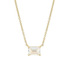 IGI Certificate 14K Yellow Gold Emerald-Cut Lab Grown Diamond Necklace MZ30412