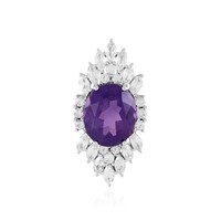 Cavill Amethyst AnhäNger 4,10Ct Oval 925 Silber Platiniert Damen Schmuck