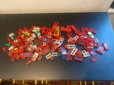 180+ Lego Konvolut Vintage verschiedene Fenster Türen und Fensterläden rot weiß grün