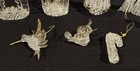 8 Vintage Spun Glass Christmas Ornaments w/ Gold Candy Cane Tree Angel Nativity — photo 6
