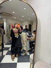 Black Party Wear Pakistani Eid Dress Salwar Kameez Beautiful Velvet Palazzo Suit