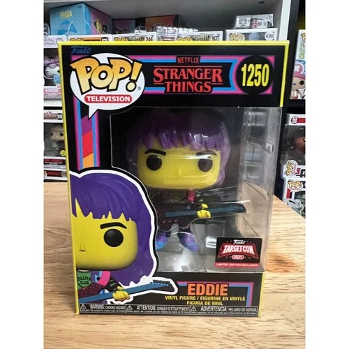 VAULTED EXC LE BLACKLIGHT Eddie Munson w/ Guitar Stranger Things Funko Pop #1250
