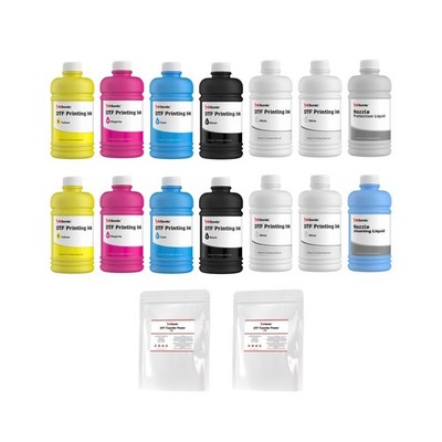 InkSonic DTF Ink 3000ML ＆ Powder Kit Supplies, Direct-to-Film Transfer In