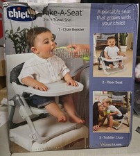 CHICCO Foldable Take-A-Seat 3-in-1 Travel Seat 1-Chair Booster in GREY STAR