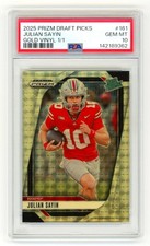 2025 Panini Prizm Draft Picks Gold Vinyl Julian Sayin Rated Prospect 1/1 PSA 10