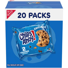 CHIPS AHOY Original Chocolate Chip Cookies, 20 Snack Packs 2 Cookies per Pack