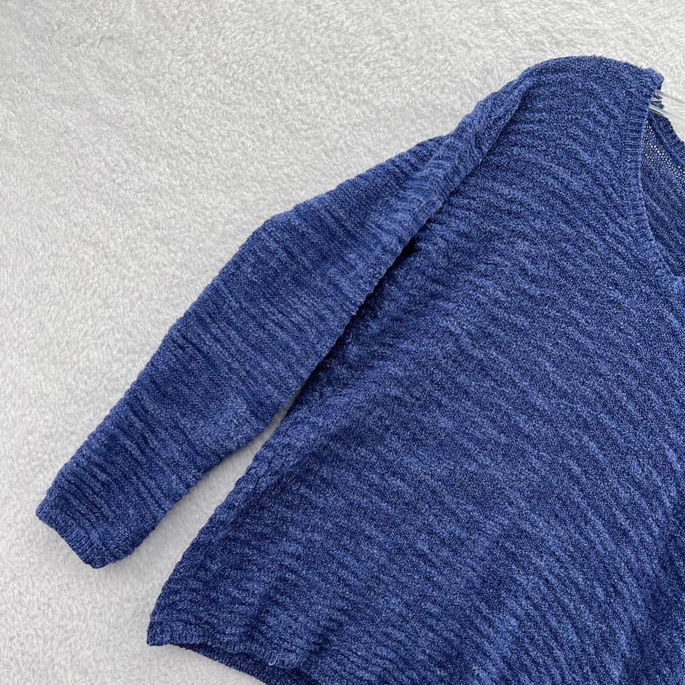 Calvin Klein Jeans Sweater Womens Small Blue Pullover V-Neck Top Chunky Knit - Image 2 of 4